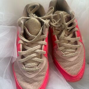 Nike Women's Beige and Pink Sneakers